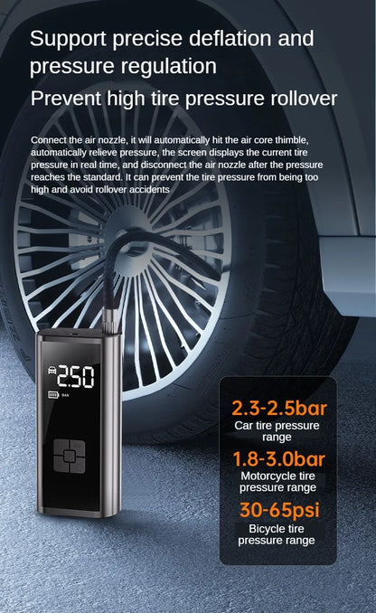 Car Air Pump Wired/Wireless Protable Car Air Compressor 150PSI Tire Inflation Pump for Motorcycle Bicycle Car Tire Ball Inflator