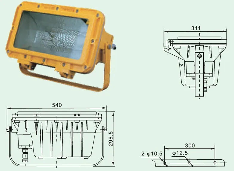 CFT2 Explosion-proof FLOOD light sodium lamp 400w 220v marine high pressure sodium lamp