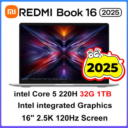 Xiaomi REDMI Book 16 2025 intel Core 5 220H 16/32GB RAM 512GB/1TB SSD 2.5K 120Hz Screen