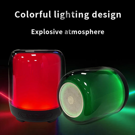 AI wireless Bluetooth speaker, seven color ambient light, high sound quality subwoofer, portable outdoor home decoration gift