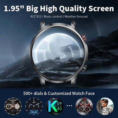 LIGE New 1.95”HD Extra Large Screen GPS Outdoor Professional Sports Smart Watch Men Women Heart Rate Bluetooth Call Smartwatches