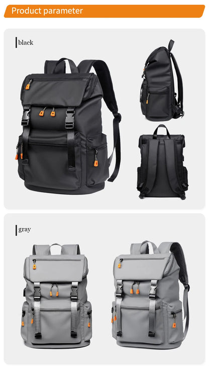 Men's 17.3"Large Capacity Oxford High-quality Fashion Business Laptop Backpack Waterproof Wear-resistant Leisure Travel Backpack