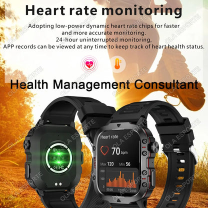 2025 New For Xiaomi Military Smart Watch Men IP68 5ATM Outdoor Sports Fitness Tracker Health Monitor 1.81Inch BT Call Smartwatch