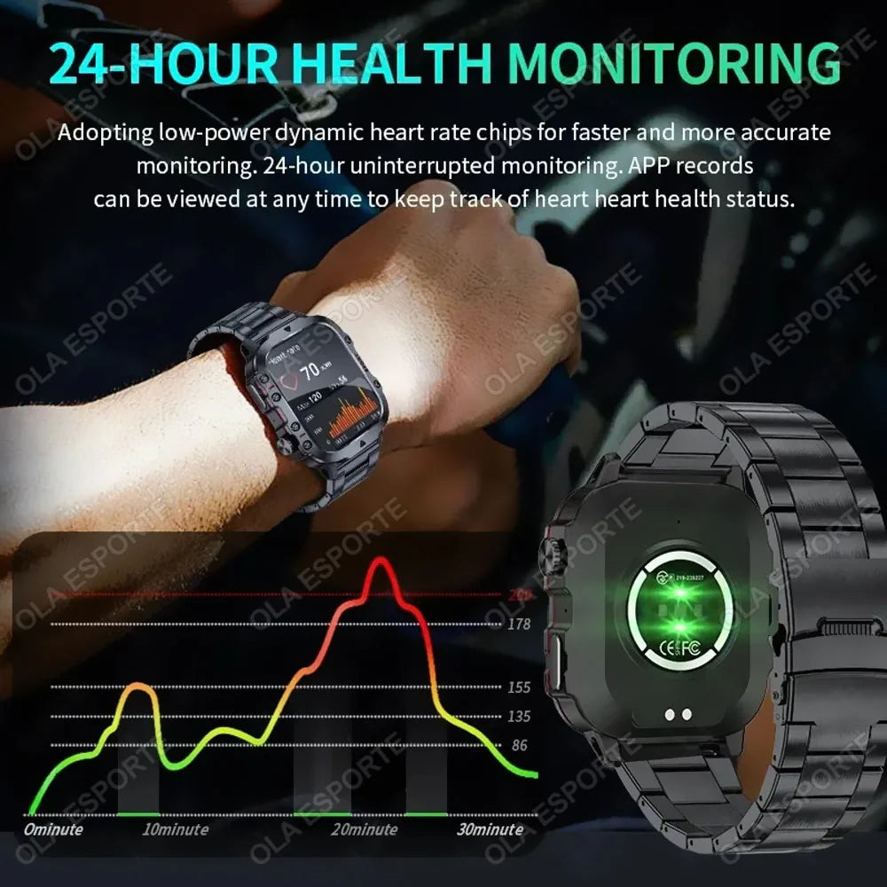 2025 New For Xiaomi Military Smart Watch Men IP68 5ATM Outdoor Sports Fitness Tracker Health Monitor 1.81Inch BT Call Smartwatch