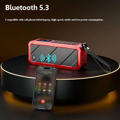 Portable Outdoor Bluetooth Speaker Wireless Dual Horn Subwoofer Handsfree Call TF Card Music Player Support FM Radio Recording