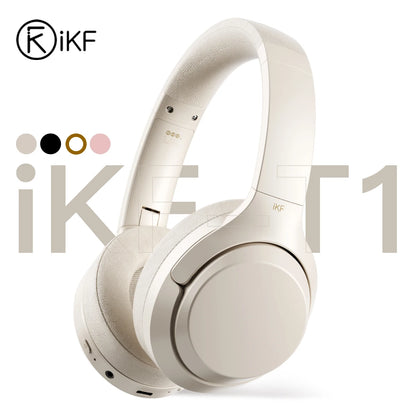 iKF T1 Wireless Bluetooth Headphones Call Noise Cancelling Wired Headset HiFi Sound with Game Mode  50 Hours Using Time