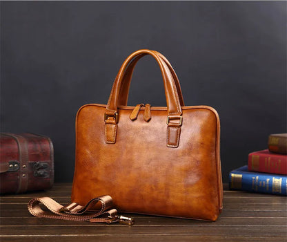 Genuine Leather Men's Handbags Casual Business Men Briefcase Computer Bag European and American Shoulder Messenger Bags Tide