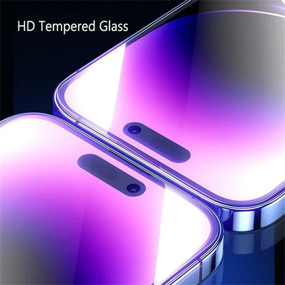 1-2PCS Oleophobic Coating Screen Protector For iPhone 16 15 14 Plus 13 12 Mini 11 Pro Max XR X XS Max Privacy Tempered Glass