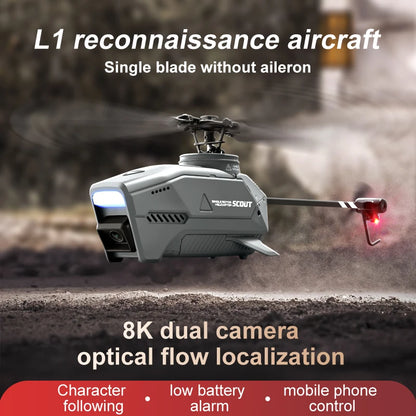 4D-L1 Spy Mini  Drone 8k Dual Camera Optical Flow Belt Obstacle Avoidance Four-Way Single Blade Aileron Photography Dron Toy