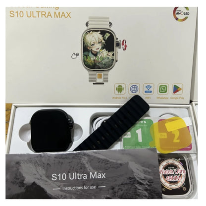 S10 Ultra Max Smartwatch 4G Android 10.0 2.2inch Amoled Rotary Camera Video Call GPS WIFI App Download S10 Ultra Smart Watch Men