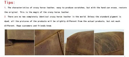 Men's Bag Crazy Horse Leather Men Briefcase for Laptop 14 Messenger Men's Leather Business Office Bag A4 File