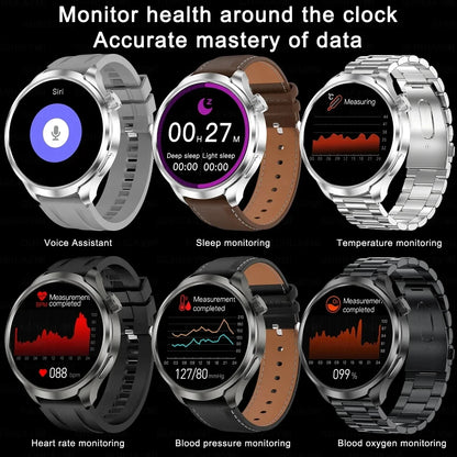 2024 New GPS Sports NFC Fashion Smartwatch Men's 1.85 "AMOLED Screen Heart Rate Blood Pressure Health Smart Watch For Huawei IOS