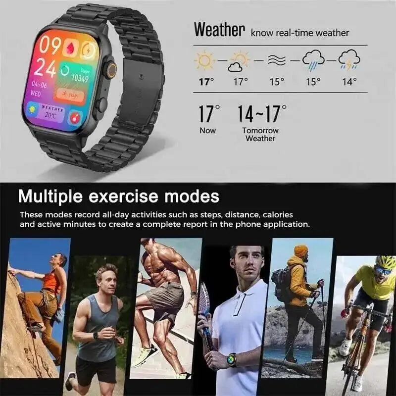 NEW HK9 Pro MAX Smart Watch 9 Mens Women AMOLED HD Screen Heart Rate Blood Pressure NFC Bluetooth Call Smartwatch For Sport 2024