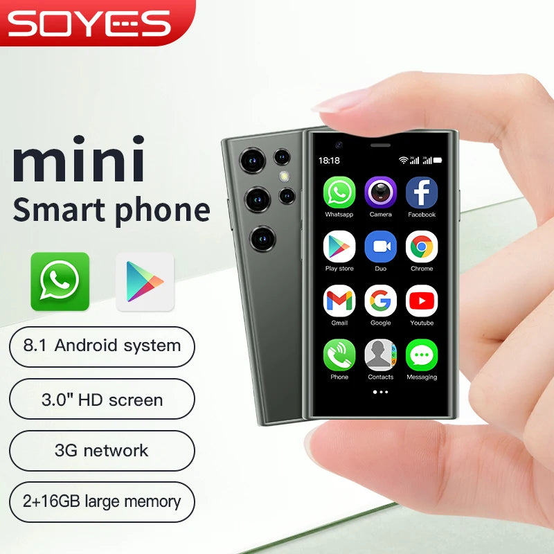 SOYES S23 Mini Smartphones Android 8.1 Dual SIM 3.0'' HD 1000mAh Battery WIFI Bluetooth 3G Small Mobile Phone