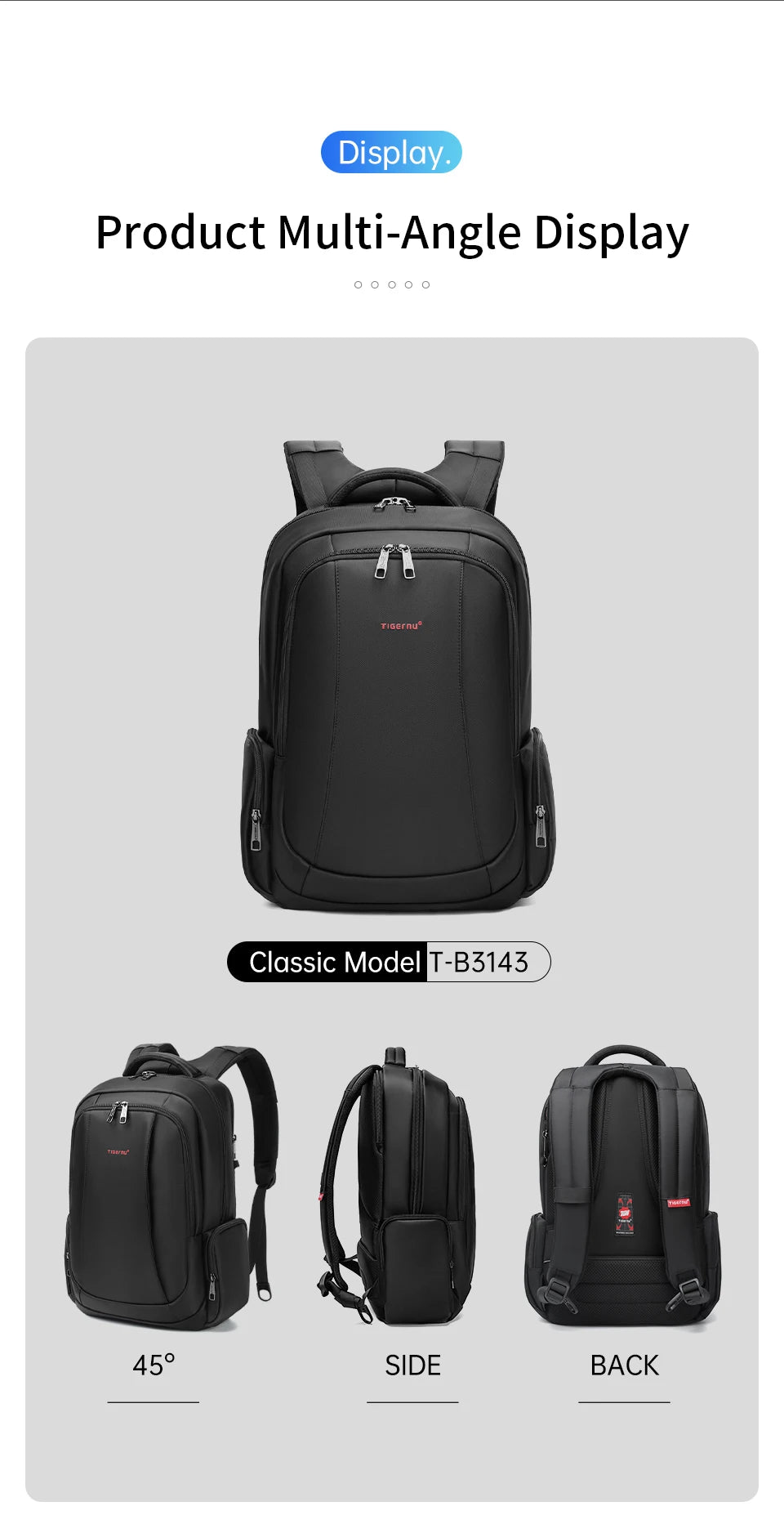 Lifetime Warranty Backpack For Men Laptop Backpack Bag Male Travel Backpacks For School USB Charging Port Schoolbag Men Mochilas