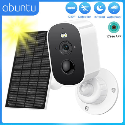 1080P WiFi Camera Solar Outdoor Wireless Battery Powered Bullet Security Camera PIR Motion Alarm Cloud Storage Two Way Audio