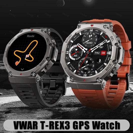 VWAR T-Rex 3 GPS Smart Watch 5 ATM Waterproof Built-in Dual-band GNSS Compass Military Sport Smartwatch Men 2025 New for Xiaomi