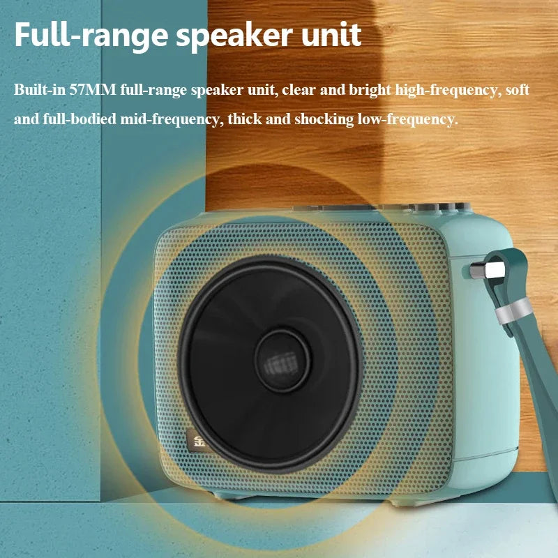 Mini Portable Bluetooth Speaker Wireless Hifi Sound Bluetooth Soundar Pocket FM Radio with HD Microphone Support Recording TF