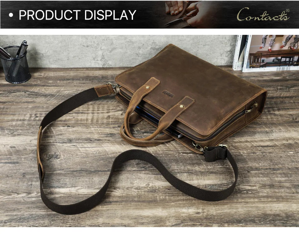 Cow Leather Mans Messenger Luxury Brand Bag Combination Lock Men's Business Briefcase Portable Oblique Span Computer Portfolio