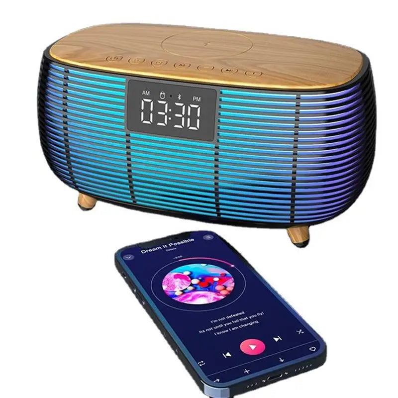 HM-2312 karaoke wireless Bluetooth speaker with ambient light 15W wireless fast charging subwoofer stereo portable speaker