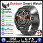 Military Smart Watch Men 760mAh Large Battery LED Flashlight Compass 1.8"HD Screen Heart rate Waterproof BT Call Smartwatch  New