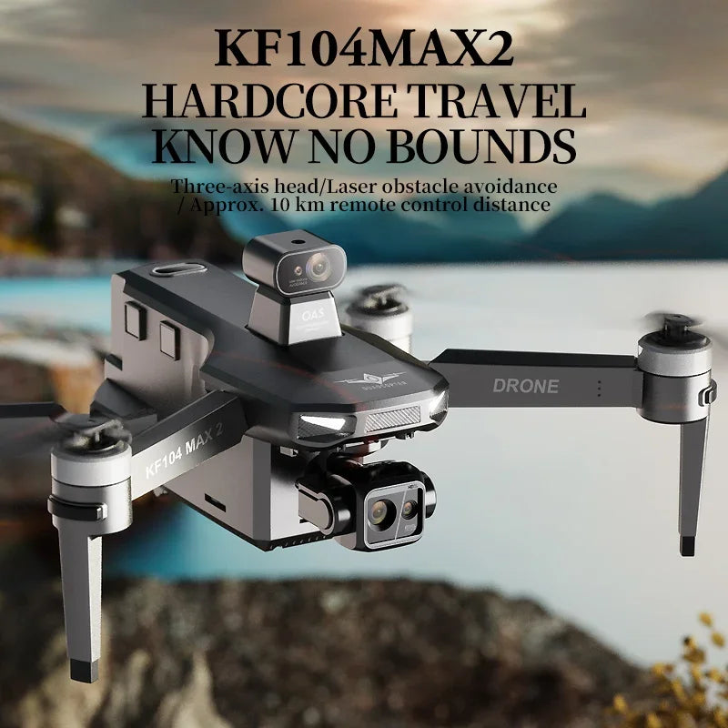 KF104Max2/S28 Professional Drone With 4K Camera 3-Axis Gimbal WIFI 360 Obstacle Avoidance Touch Screen FPV Brushless RC Dron