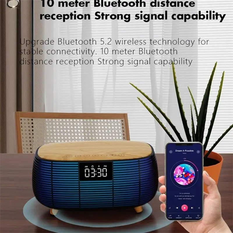 HM-2312 karaoke wireless Bluetooth speaker with ambient light 15W wireless fast charging subwoofer stereo portable speaker