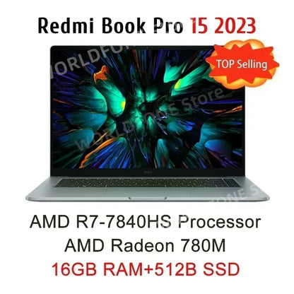 Xiaomi Laptop Redmi Book Pro 15 Ryzen R7-7840HS AMD 780M 16G RAM 512G/1T 15.6Inch 3.2K 120Hz New Mi Notebook