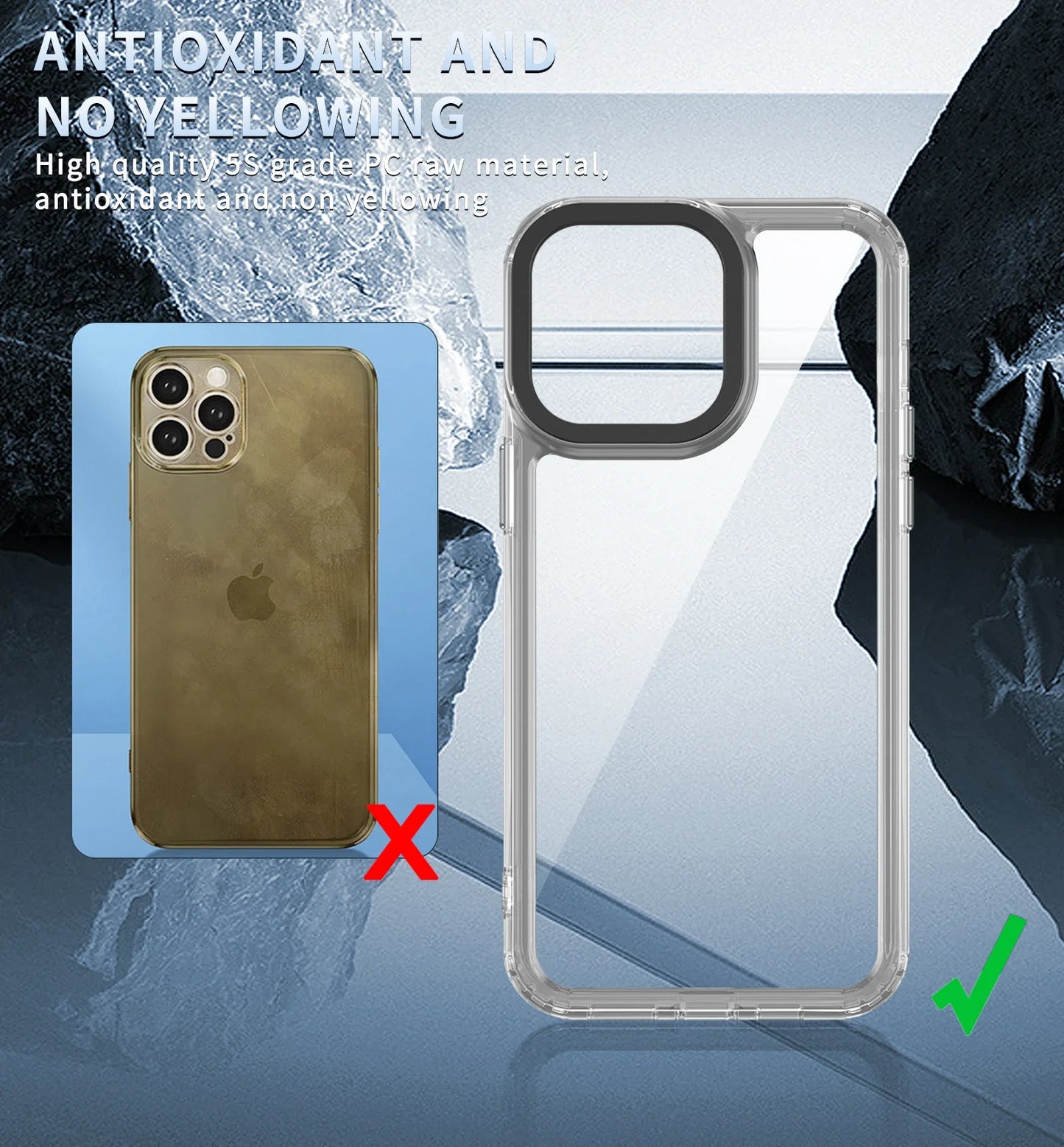 Acrylic Shockproof Clear Case For iPhone 15 16 Pro Max 14 Pro 13 12 11 Pro XS Max XR 8 7 Plus SE 2022 Back Transparent Cover