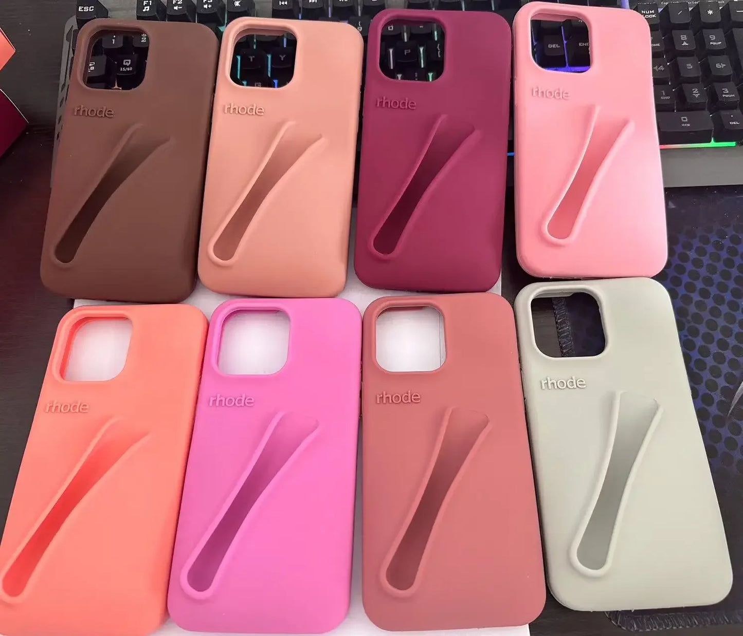 New 9 Colors with Gift Box Autumn Limited Edition Rhodee Silicone Phone Case for IPhone 11 12 14 13 15 16 Pro Max Cover with Box