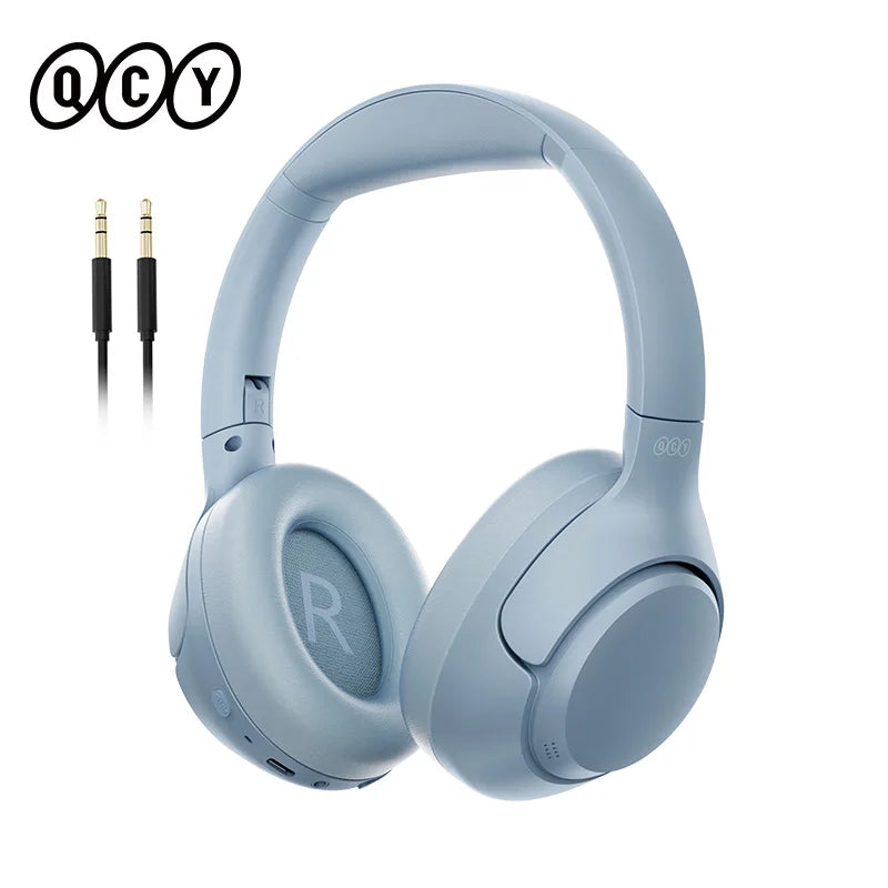 QCY H3 ANC 43dB Active Noise Cancellation Headphones Hi-Res Audio Wireless Earphones Bluetooth 5.4 Over the Ear Headsets 60Hrs