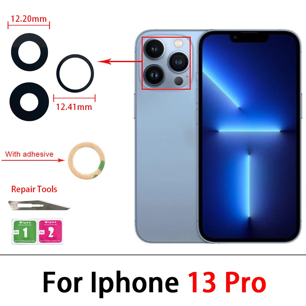 New Rear Back Camera Glass Lens For IPhone 14 Plus 13 12 Mini 11 Pro Max Rear Back Camera glass Lens Repair Parts With Tool