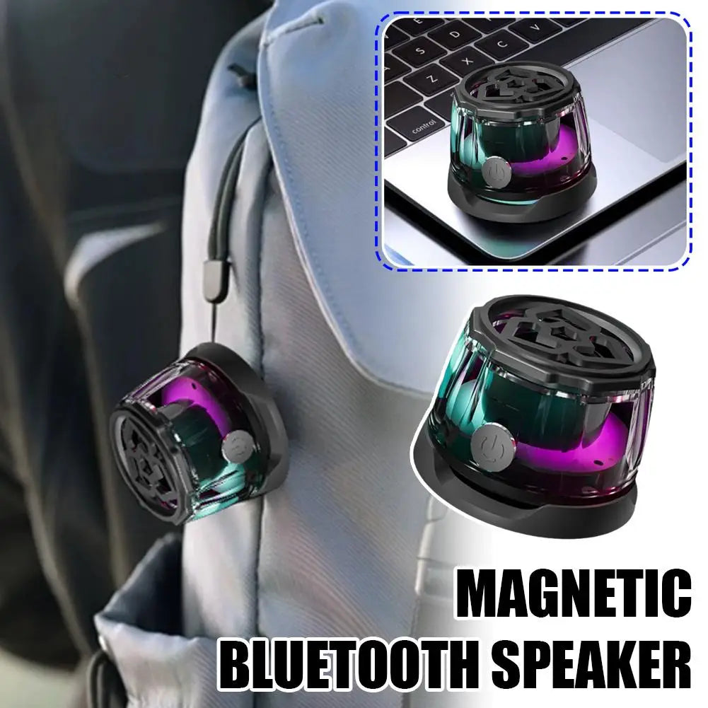 Mini Outdoor Magnetic Bluetooth Speaker RGB Light Wearable Bluetooth Subwoofer Wireless MP3 Music Player With Microphone