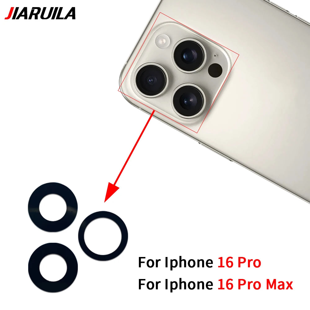 New Camera Glass Lens Back Rear Camera Glass Lens For iPhone 11 12 13 14 15 16 Pro Max Plus Mini With Sticker Adhesive