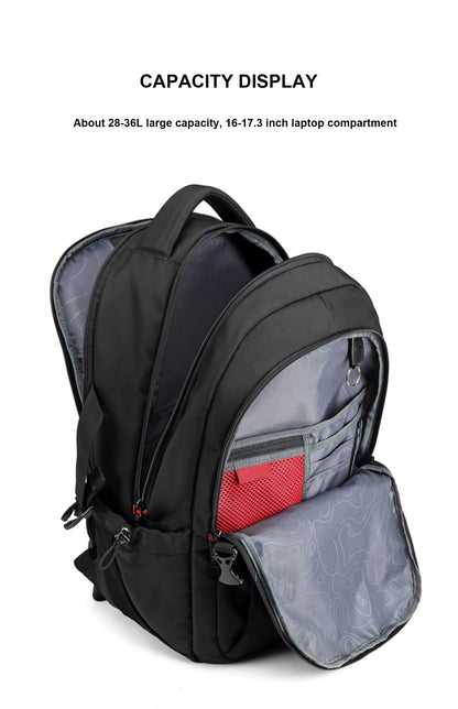 Travel 16 17.3 inch Laptop swiss Backpack USB Charging Anti-Theft Business Luggage Daypack for Men Women College School Bag