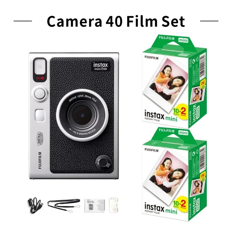 Original Fujifilm Instax Mini Evo Camera Fujifilm Instant Camera Smartphone Photos Camera Optional Fuji Instax Mini White Film