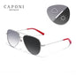 CAPONI Gradient Gray Men's Sunglasses Outdoor Fashion Travel Alloy Original Brand Sun Glasses For Male UV400 Protection CP7538