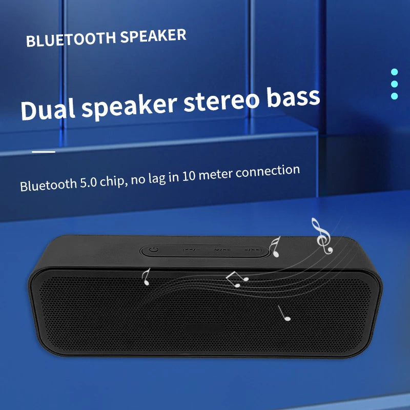 Long, high-quality dual speaker Bluetooth speaker, portable outdoor subwoofer, supports card insertion, USB, and gift giving