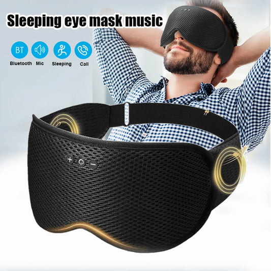 Bluetooth Wireless Sleeping Headphones 3D Blindfold Soft Washable  Music Headset Eyemask Handsfree Call Earphones Adjustable