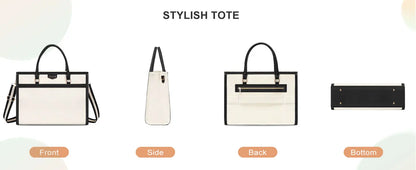 Laptop Bag Women Canvas Tote Bag 15.6 inch Travel Office College Handbag Casual Work Computer ipad Messenger Shoulder Briefcase