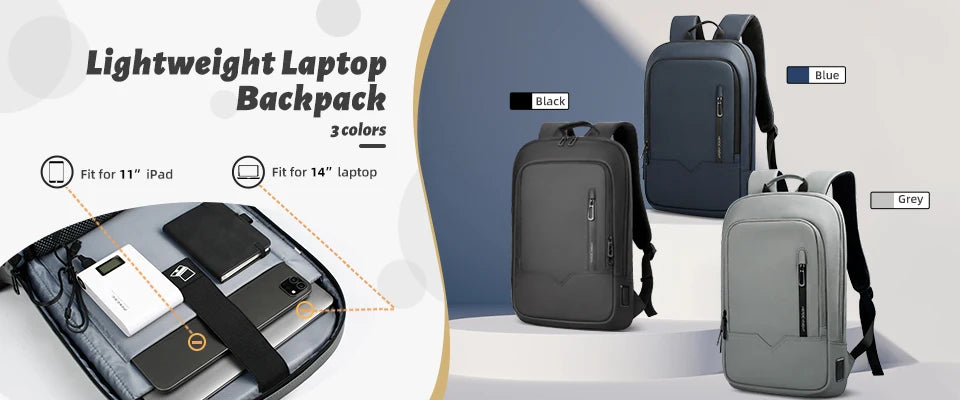 Heroic Knight Business Backpack Waterproof Man 17.3" Laptop Bag Multifunctional High Capacity Work Travel Backpack with USB Port