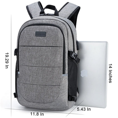 Fashionable Multi Pocket Neutral Backpack, Waterproof, Anti-theft, 14 Inch Computer Backpack, USB And Headphone Reserved Ports