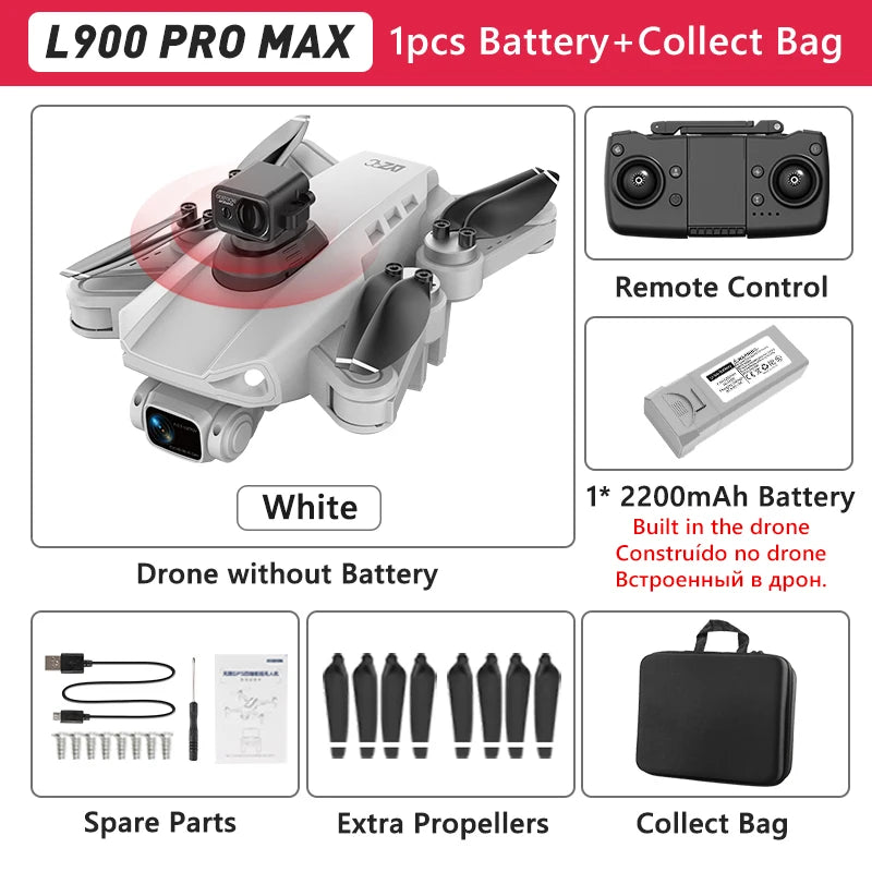 LYZRC L900 PRO GPS Drone 4K Professional HD Dual Camera 5G WIFI Brushless Motor FPV Quadcopter Foldable Aerial Photography Drone