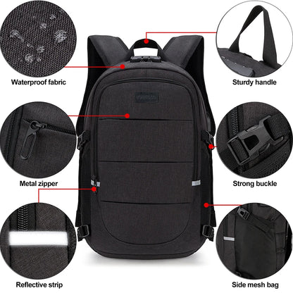 Fashionable Multi Pocket Neutral Backpack, Waterproof, Anti-theft, 14 Inch Computer Backpack, USB And Headphone Reserved Ports