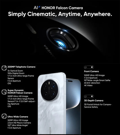 【World Premiere】Global Version HONOR Magic7 Pro 5G Smartphone Magic 7 Pro Snapdragon 8 Elite 120Hz OLED Screen 100W Fast Charge