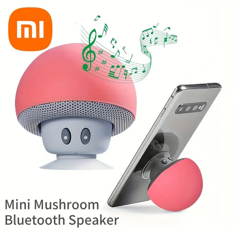 Xiaomi Mini Mushroom Bluetooth Speaker Wireless Suction Cup Portable Smart Speaker Waterproof Bathroom Speaker Phone Holder