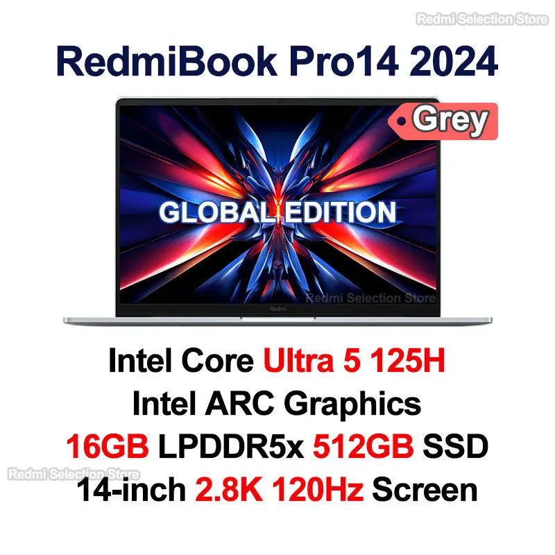 Xiaomi RedmiBook Pro 14-inch Notebook 2024 Core Ultra DDR5 1T SSD 2.8K 120hz Screen ARC Graphics 32GB