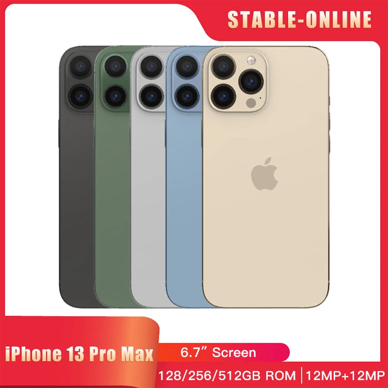 iPhone 13 Pro Max 128GB /256GB ROM A15 IOS Face ID NFC Original Unlocked iphone 13 pro max5G Cell Phone