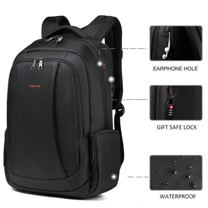 Lifetime Warranty Men Backpack 14 15.6 17.3inch Laptop Backpack Bag For Men Anti Theft School Backpack Male Travel Bag Knapsack