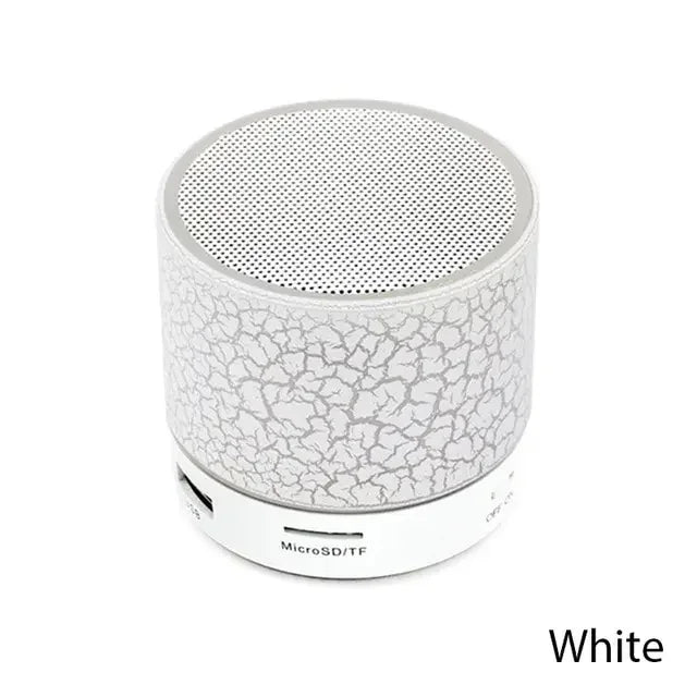 Mini Crackle Wireless Bluetooth Speaker Portable Car Audio Dazzling Crack LED Lights Subwoofer Support TF Card USB Charging